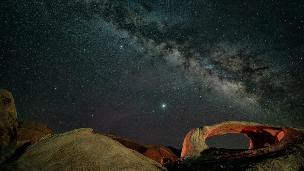 How I got the photo: Ojo Oro Arch Milky Way