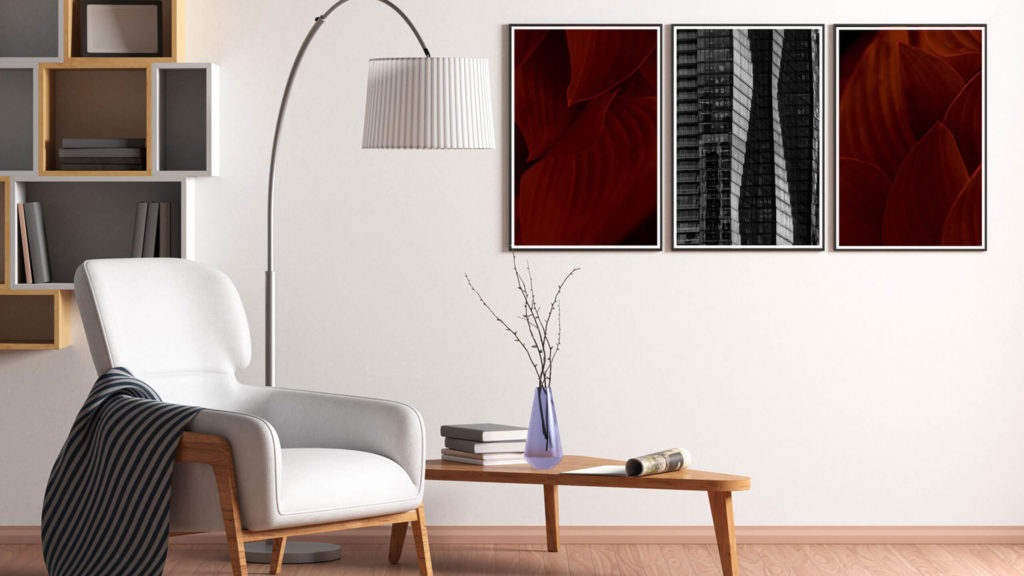 Create wall art mock-ups with your art to visualize it on a wall –