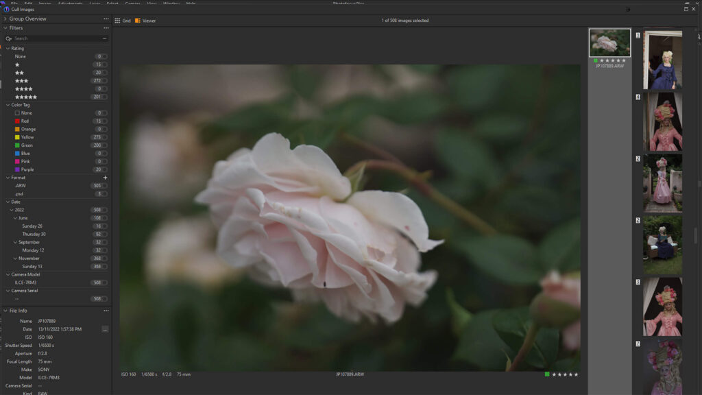 Cull images faster than ever in Capture One 23