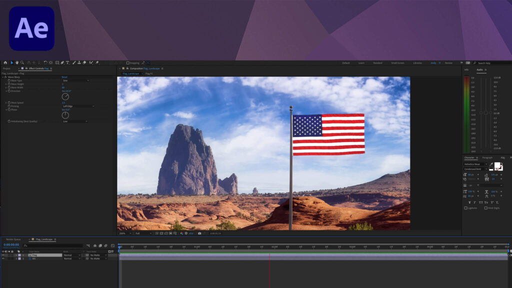 Waving flag made easy with Wave Warp tool