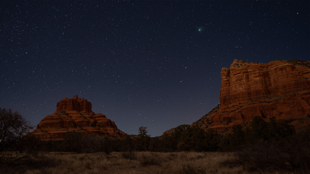 Night sky photography with a half-moon