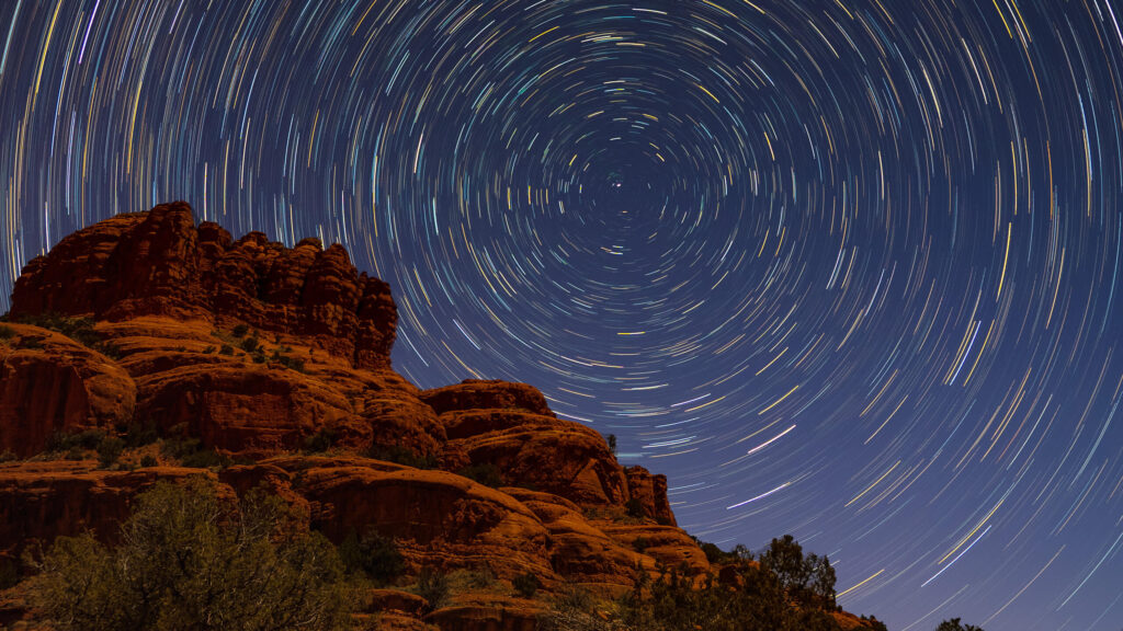 Using Olympus Live Composite feature to capture star trails