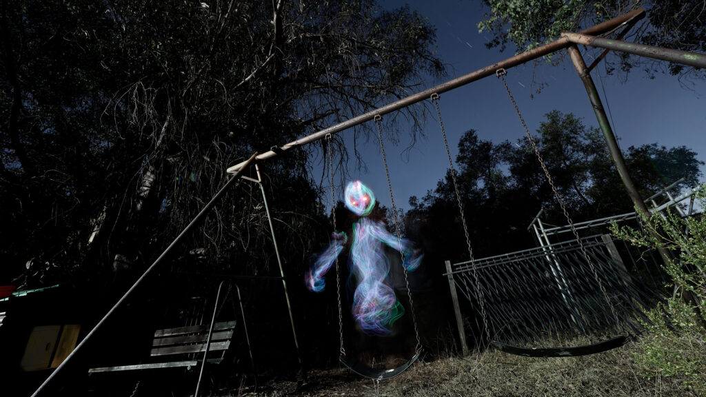 How I got the photo: Spooky ghost on a swing set